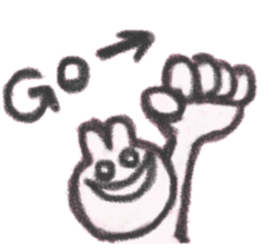 The sassy rabbit drawn by a crayon.2 sticker #3609191