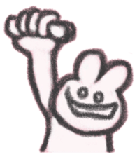 The sassy rabbit drawn by a crayon.2 sticker #3609192