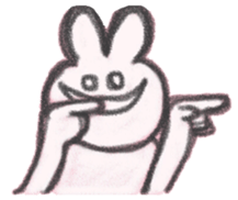 The sassy rabbit drawn by a crayon.2 sticker #3609198