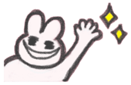 The sassy rabbit drawn by a crayon.2 sticker #3609199