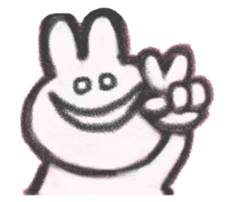 The sassy rabbit drawn by a crayon.2 sticker #3609200