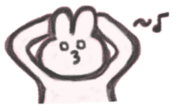 The sassy rabbit drawn by a crayon.2 sticker #3609205