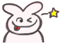 The sassy rabbit drawn by a crayon.2 sticker #3609206