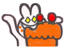 The sassy rabbit drawn by a crayon.2 sticker #3609209