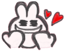 The sassy rabbit drawn by a crayon.2 sticker #3609211
