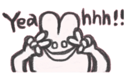 The sassy rabbit drawn by a crayon.2 sticker #3609214