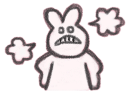 The sassy rabbit drawn by a crayon.2 sticker #3609215