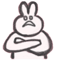 The sassy rabbit drawn by a crayon.2 sticker #3609217