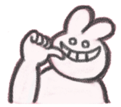 The sassy rabbit drawn by a crayon.2 sticker #3609218