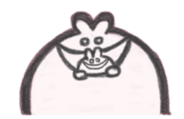 The sassy rabbit drawn by a crayon.2 sticker #3609219