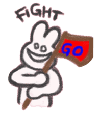 The sassy rabbit drawn by a crayon.2 sticker #3609220