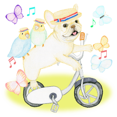 French Bulldog & Parakeet Sticker