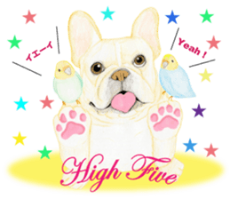 French Bulldog & Parakeet Sticker sticker #3609626