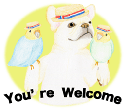 French Bulldog & Parakeet Sticker sticker #3609629