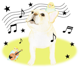 French Bulldog & Parakeet Sticker sticker #3609631