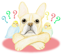 French Bulldog & Parakeet Sticker sticker #3609632