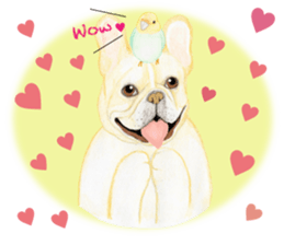 French Bulldog & Parakeet Sticker sticker #3609635
