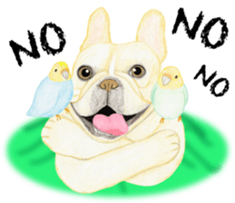 French Bulldog & Parakeet Sticker sticker #3609637