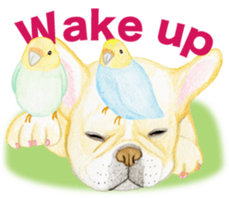 French Bulldog & Parakeet Sticker sticker #3609640