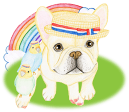 French Bulldog & Parakeet Sticker sticker #3609642
