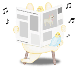 French Bulldog & Parakeet Sticker sticker #3609647