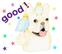 French Bulldog & Parakeet Sticker sticker #3609648