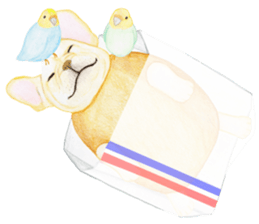 French Bulldog & Parakeet Sticker sticker #3609652