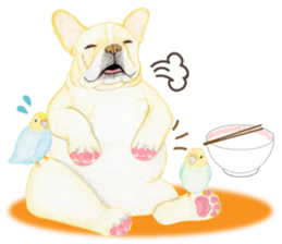 French Bulldog & Parakeet Sticker sticker #3609653