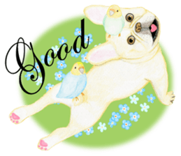 French Bulldog & Parakeet Sticker sticker #3609654