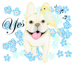 French Bulldog & Parakeet Sticker sticker #3609655