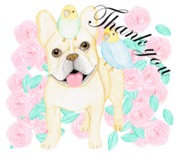French Bulldog & Parakeet Sticker sticker #3609656