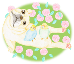 French Bulldog & Parakeet Sticker sticker #3609657