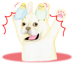 French Bulldog & Parakeet Sticker sticker #3609660