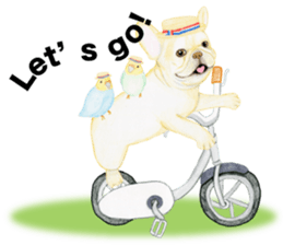 French Bulldog & Parakeet Sticker sticker #3609662