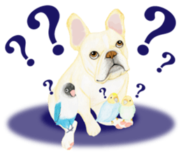 French Bulldog & Parakeet Sticker sticker #3609663