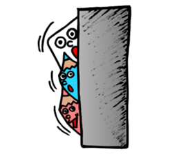 Colored pencil and eraser sticker #3610987