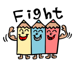 Colored pencil and eraser sticker #3610998