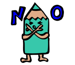 Colored pencil and eraser sticker #3611013