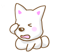 Sticker of the White dog sticker #3611308