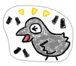 It is the crow which is not a chick. sticker #3616012