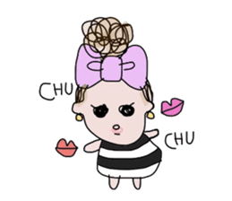 Curly Hair girl's sticker #3619072