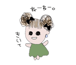 Curly Hair girl's sticker #3619074