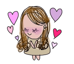 Curly Hair girl's sticker #3619087