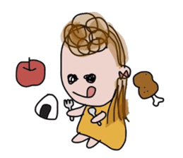 Curly Hair girl's sticker #3619091