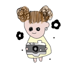 Curly Hair girl's sticker #3619099