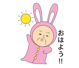 Rabbit old man by Sally Works sticker #3619106