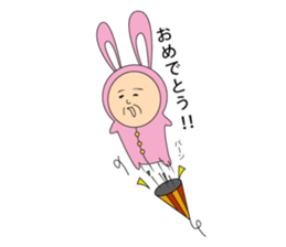 Rabbit old man sticker #3619107