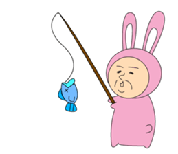 Rabbit old man sticker #3619128