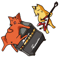 Cat Music Band Sticker #2