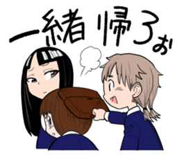 happy japanese junior high school girls sticker #3628906